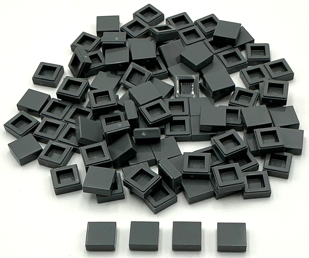 Lego 100 New Dark Bluish Gray Tiles Flat Smooth 1 x 1 Pieces