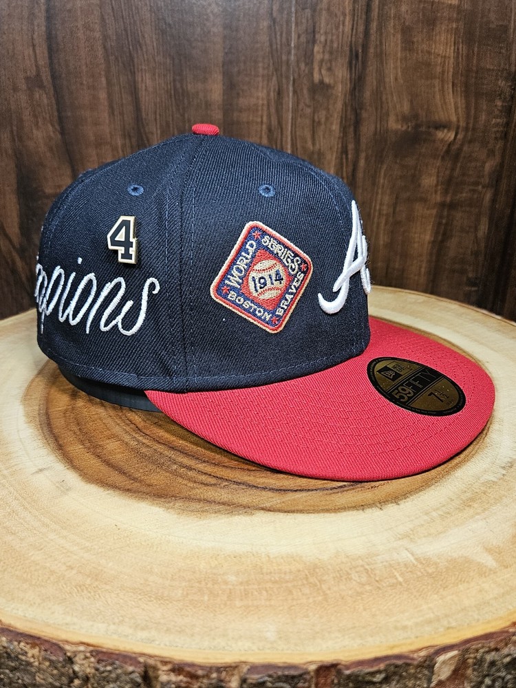 Atlanta Braves 4x World Series Champs New Era 59Fifty Fitted Cap Size 7 1/2