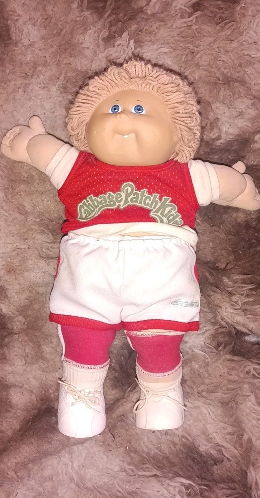 Vintage 1985 KT Factory  Cabbage Patch Kid Basketball  Blue Eyes Xtra Shoes