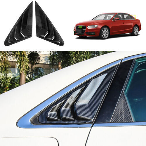 Audi A4 S4 09-16 Carbon Fiber Rear Quarter Window Louver Vent 2P