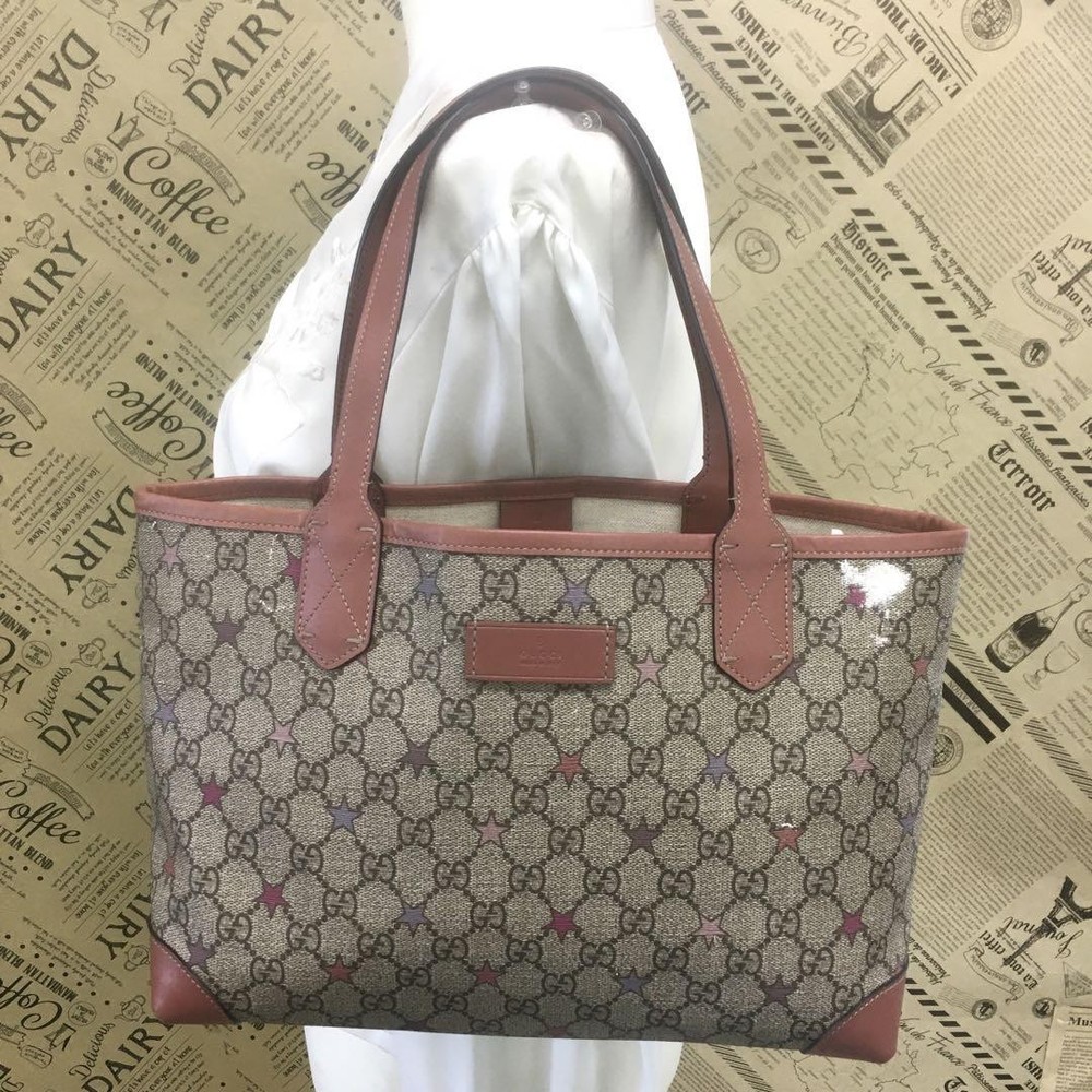 GUCCI GG PVC Beige Tote Bag Authentic G04253602