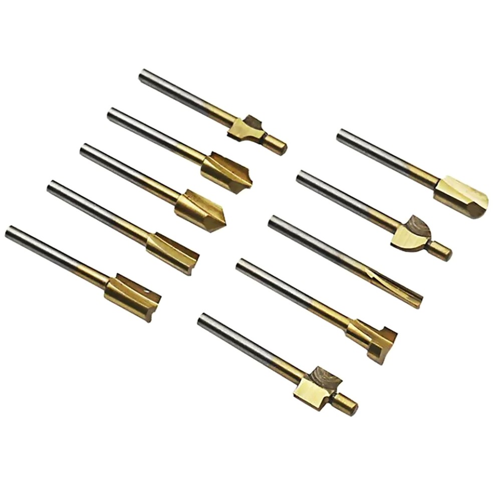 3MM Titanium HSS Mini Router Bits for Dremel Rotary Tool 10Pcs