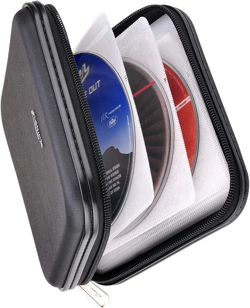 32-Slot Heavy Duty Black CD DVD Wallet Case Holder  