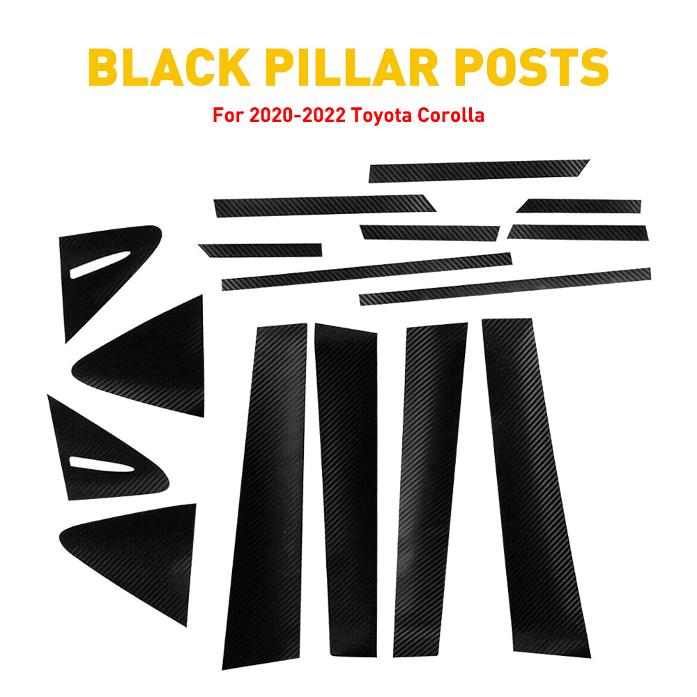 For 2020-2022 Toyota Sedan Corolla Carbon Fiber Pillar Posts Door Trim Kit 16Pcs