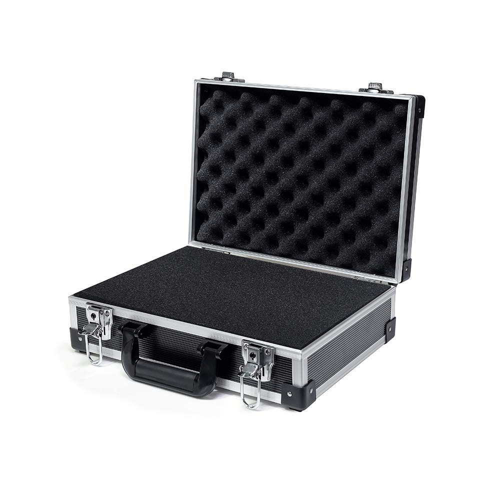 Customizable Black Aluminum Hard Case with Foam Insert - 14x10x4in