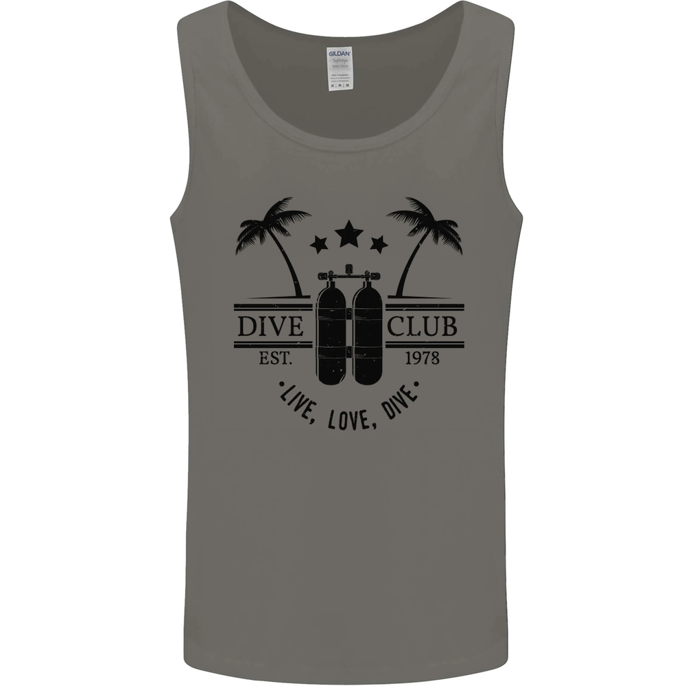 Live Love Dive Funny Scuba Diving Diver Mens Vest Tank Top