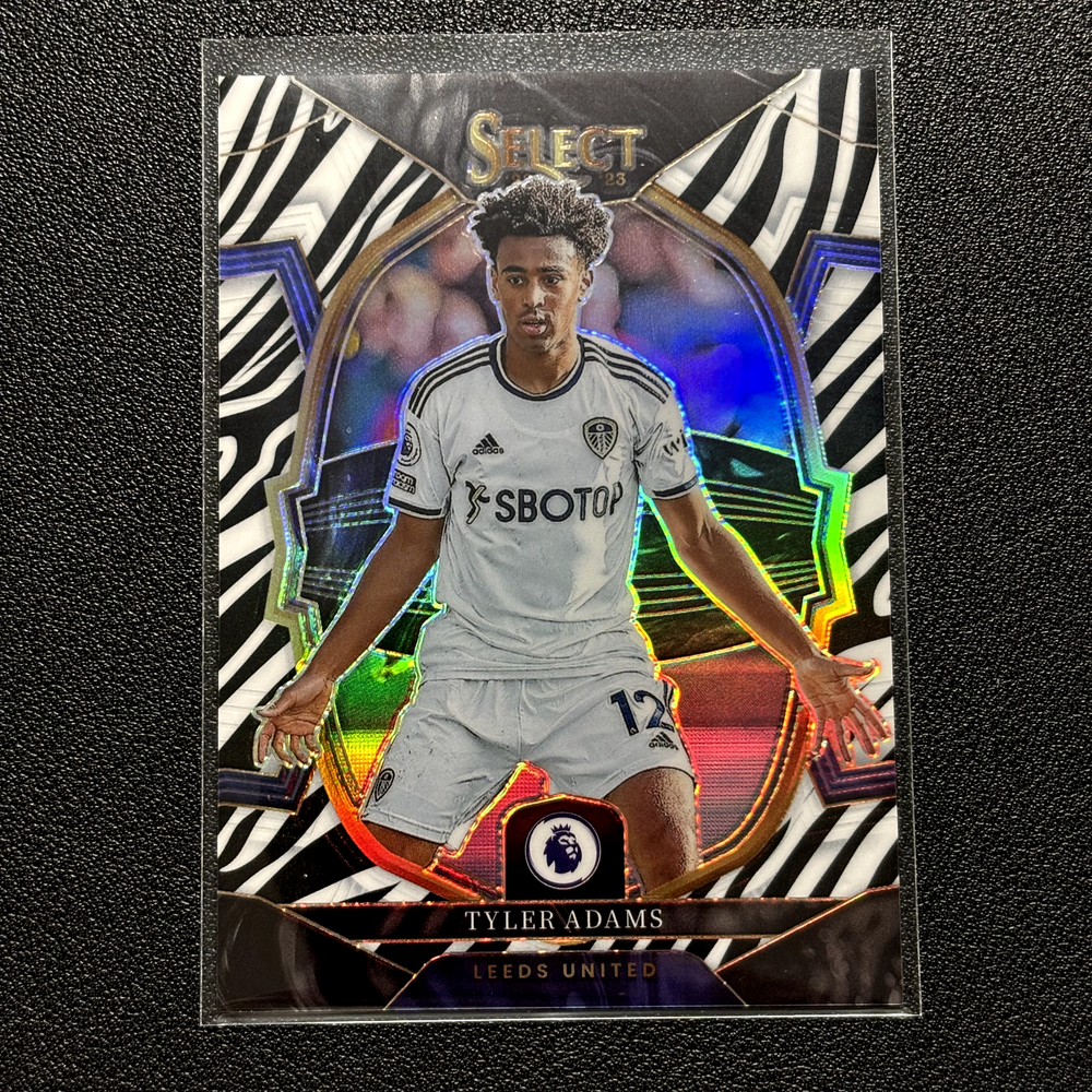 2022-23 Panini Select TYLER ADAMS #49 Zebra Striped Prizm /25 Leeds United