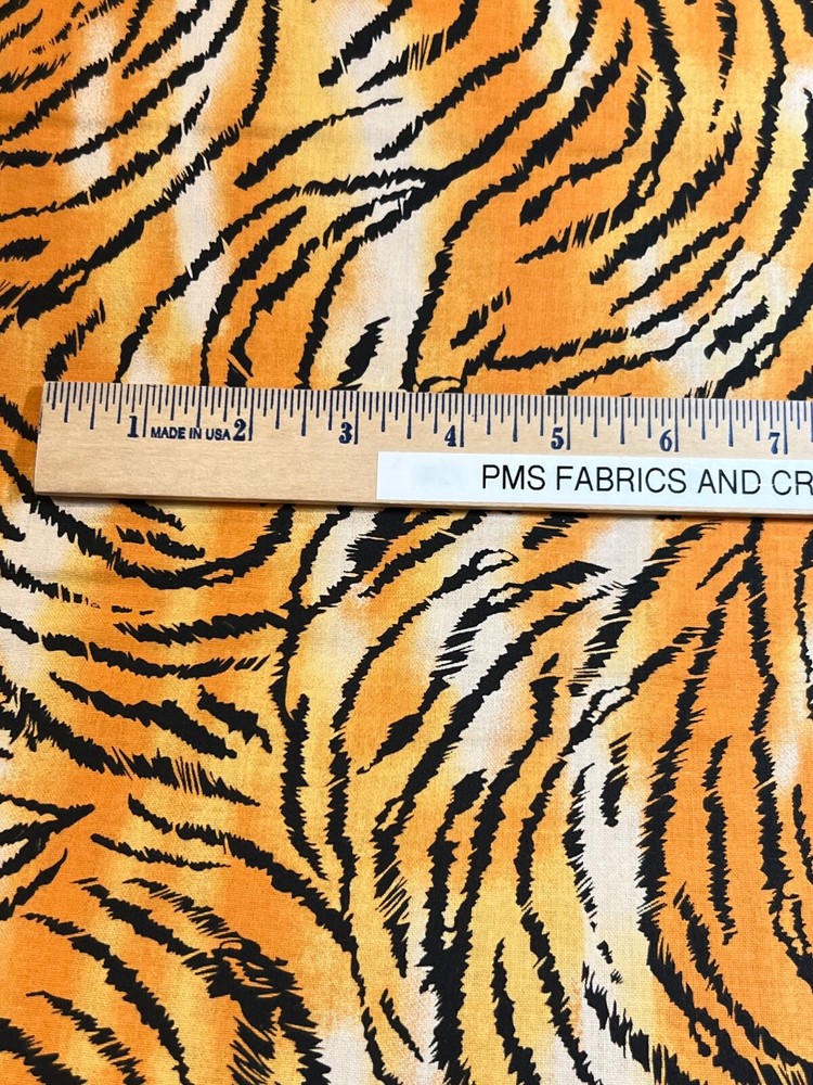 Wild Animal Tiger Print 100% Cotton Fabric by the Yard #02 Medium Image