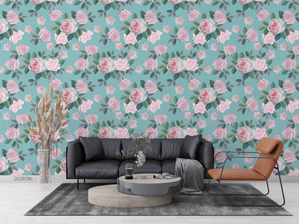 3D Pink Rose Flora Pattern Wall Murals Wallpaper Murals Wall Sticker 7