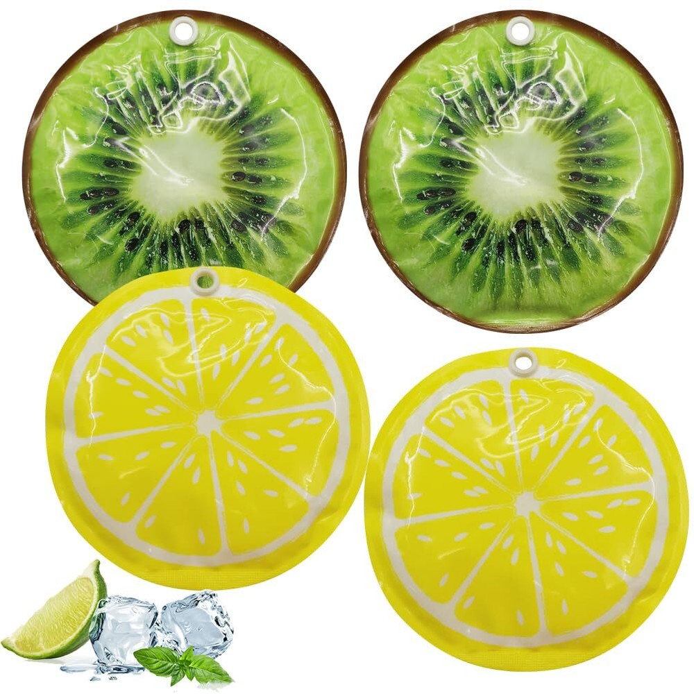 (4PCS) I Freezer Packs for Kids,Gel Ice PackReusable Hot and Cold Gel Ice Pac...