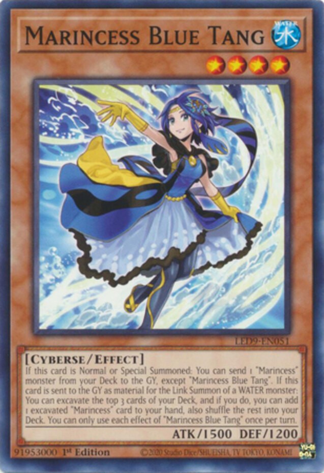 Marincess Blue Tang LED9-EN051 Common 1st Edition Near Mint Yugioh