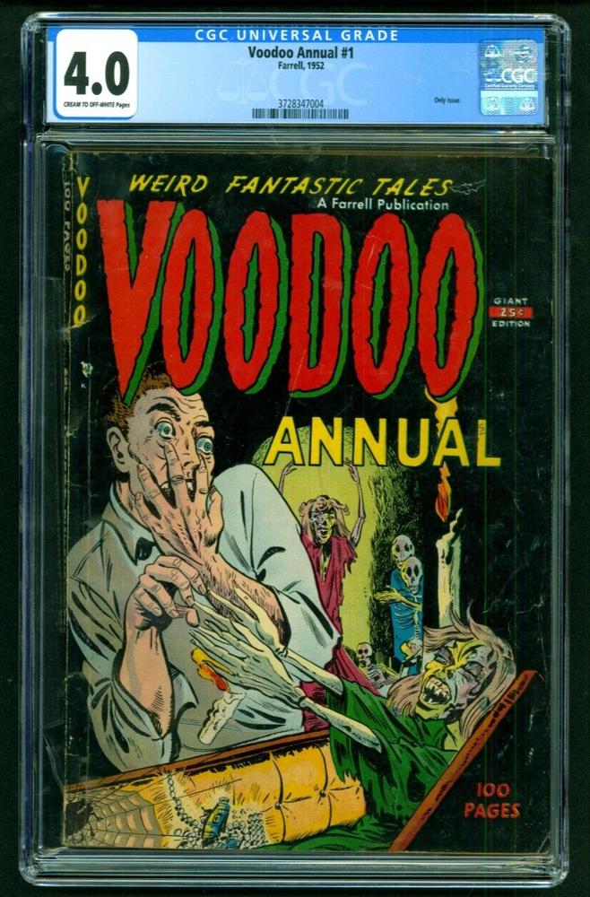 Voodoo Annual #1 CGC 4.0 VG 100 Page Giant Scarce Pre-Code Horror 1952 Farrell