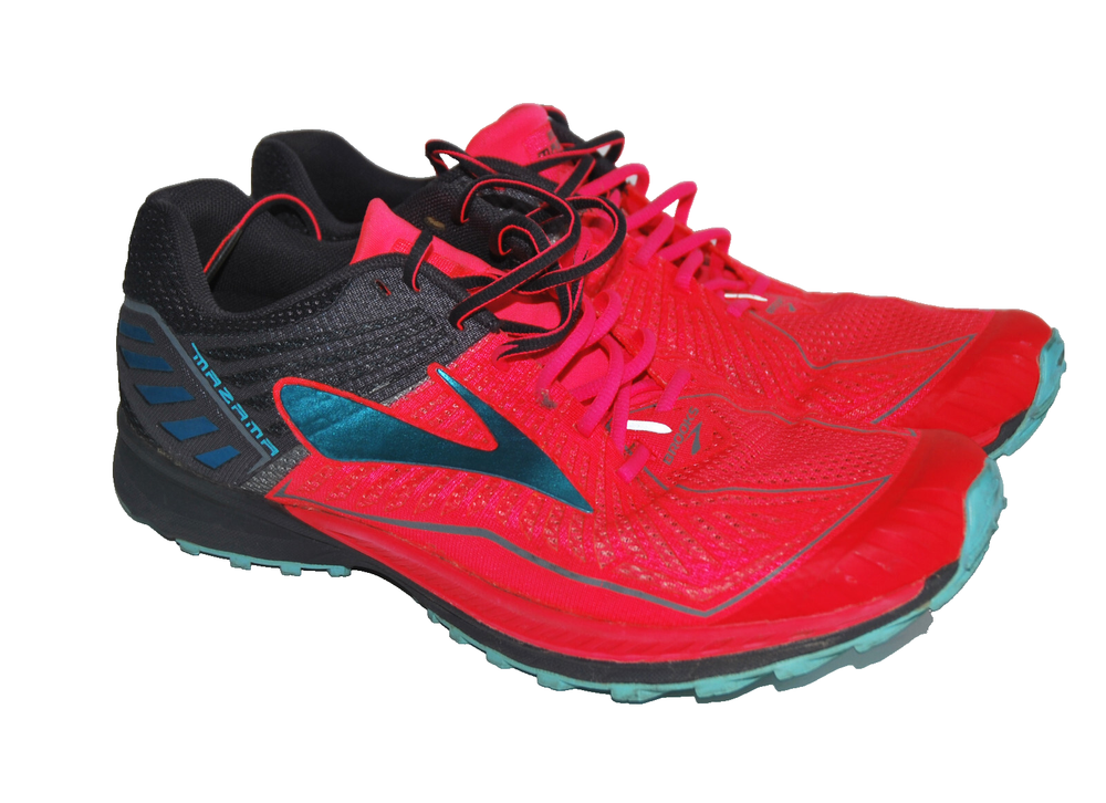 Brooks UK 6.5 Running Shoes Mazama Trail Trainers Womens Pink Red Grey Outdoor