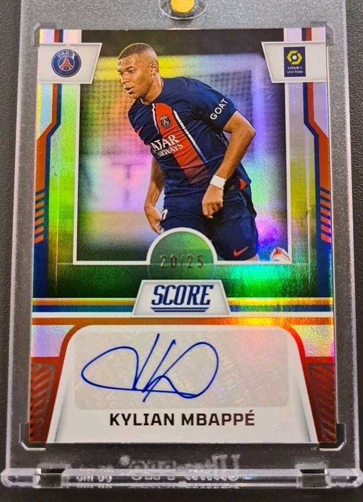 /25 Auto Kylian Mbappé Psg Panini Score Ligue 1 2024 Paris Saint Germain Mbappe