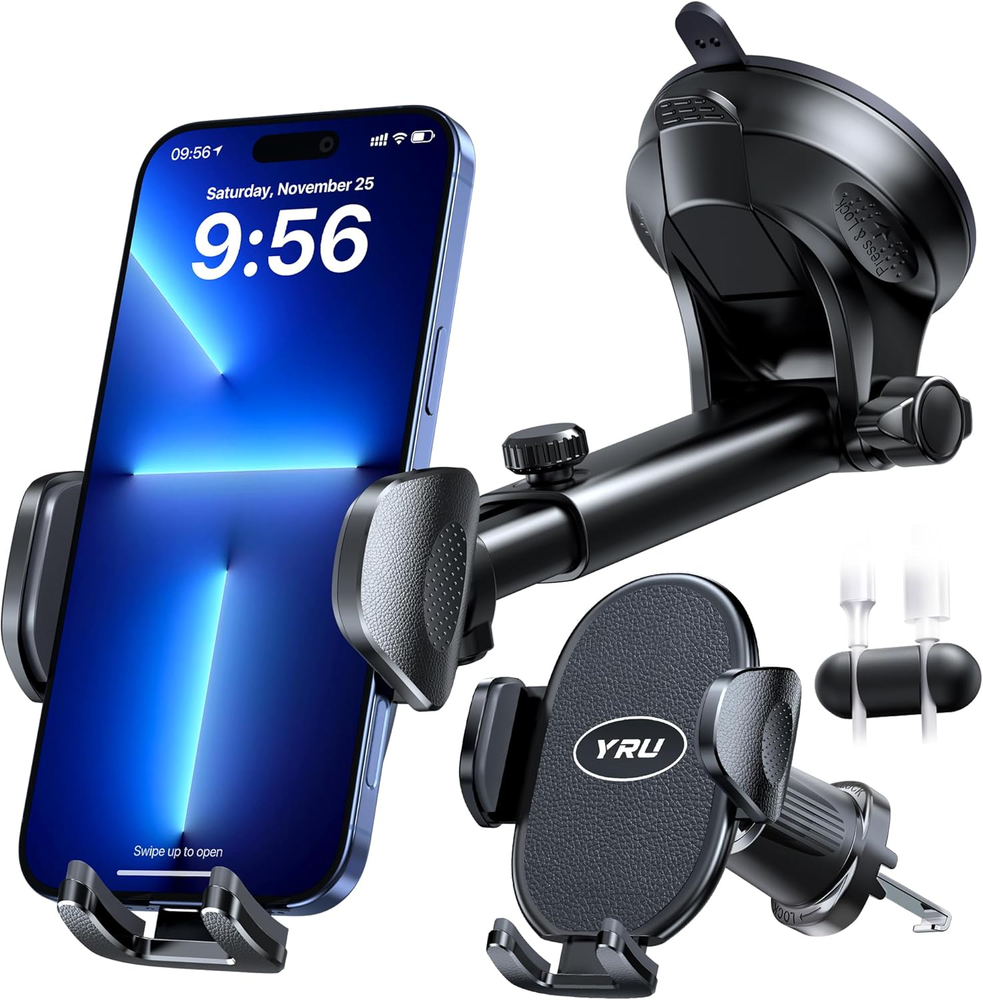 [2025 Upgraded Universal Car Phone Holder Mount【360°Rotatable & Strong Suction】