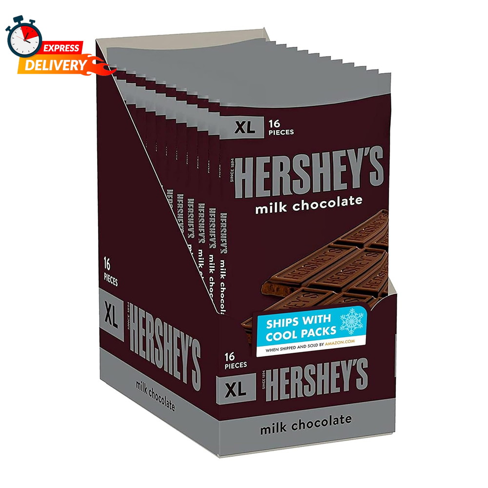 HERSHEYS XL Milk Chocolate Bars 4.4oz 12-Pack Bulk Halloween Candy