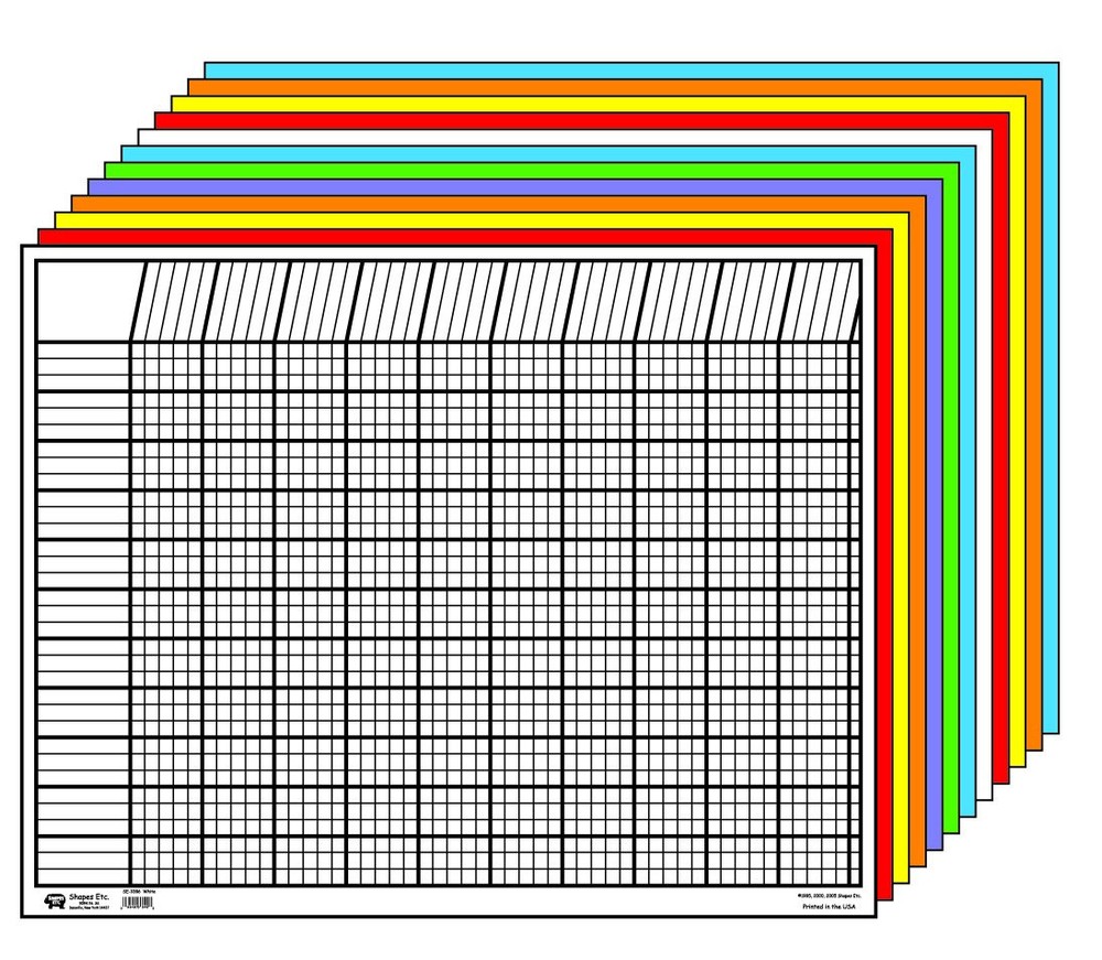 12-Pack Colorful Incentive Charts, 28x22 Inches, 50 Reward Stickers