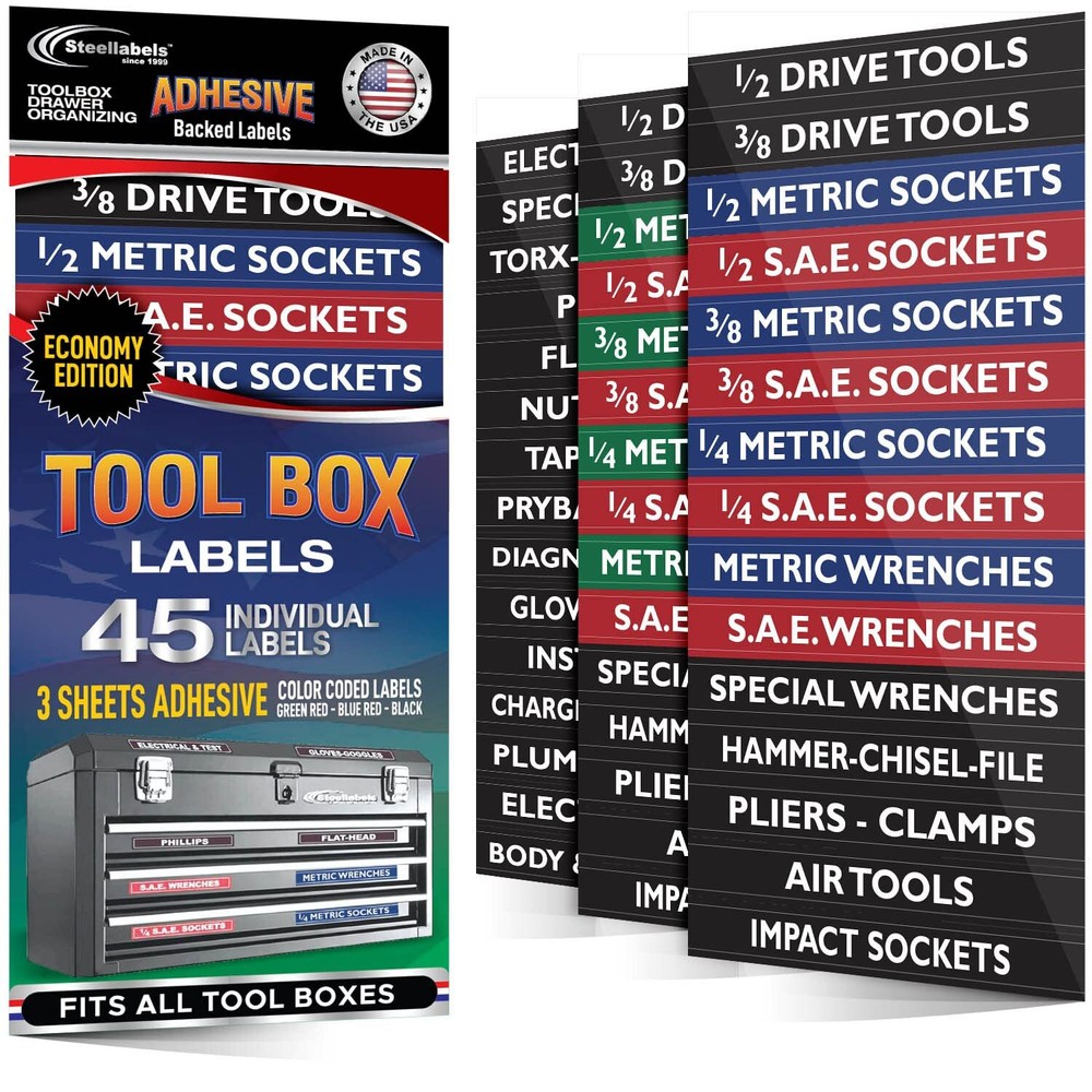 Ultimate Economy Adhesive Toolbox Labels for Easy Organization