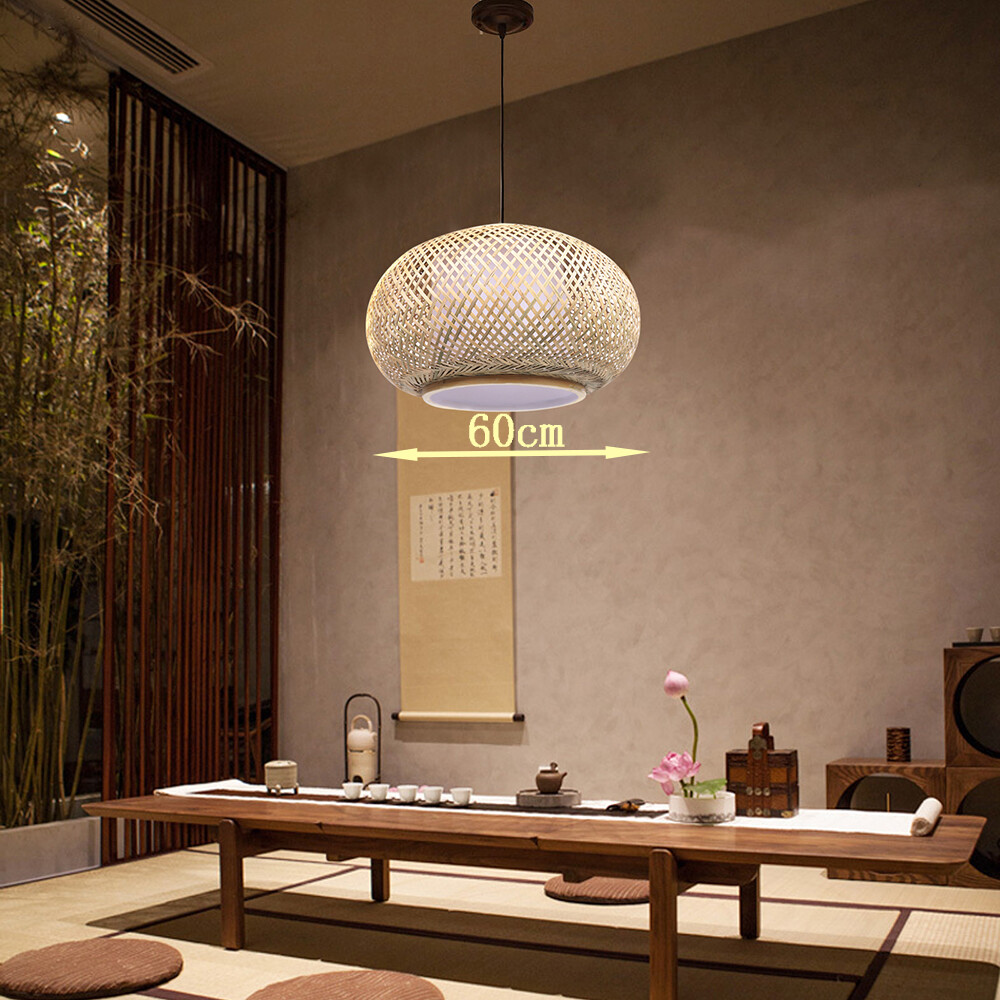 Retro Ceiling Light Bamboo Rattan Weavn Hanging Lamps Home Inns, Homestay Hotels