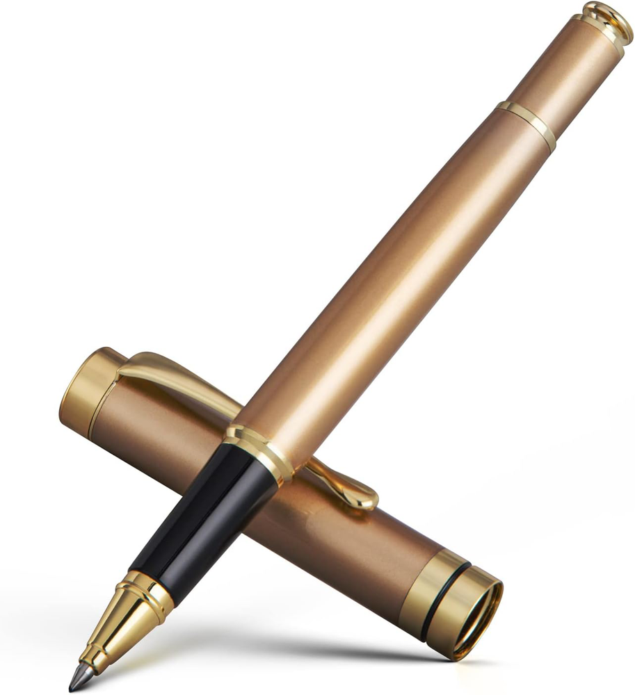 Juego de bolígrafos de lujo con adornos cromados - Regalo para hombres y mujeres, recarga extra