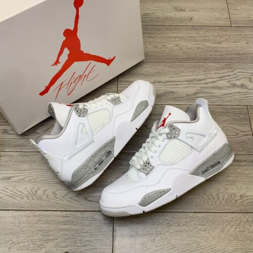 Nike Air Jordan 4 Retro White Oreo Mid Top Mens Basketball Sneakers