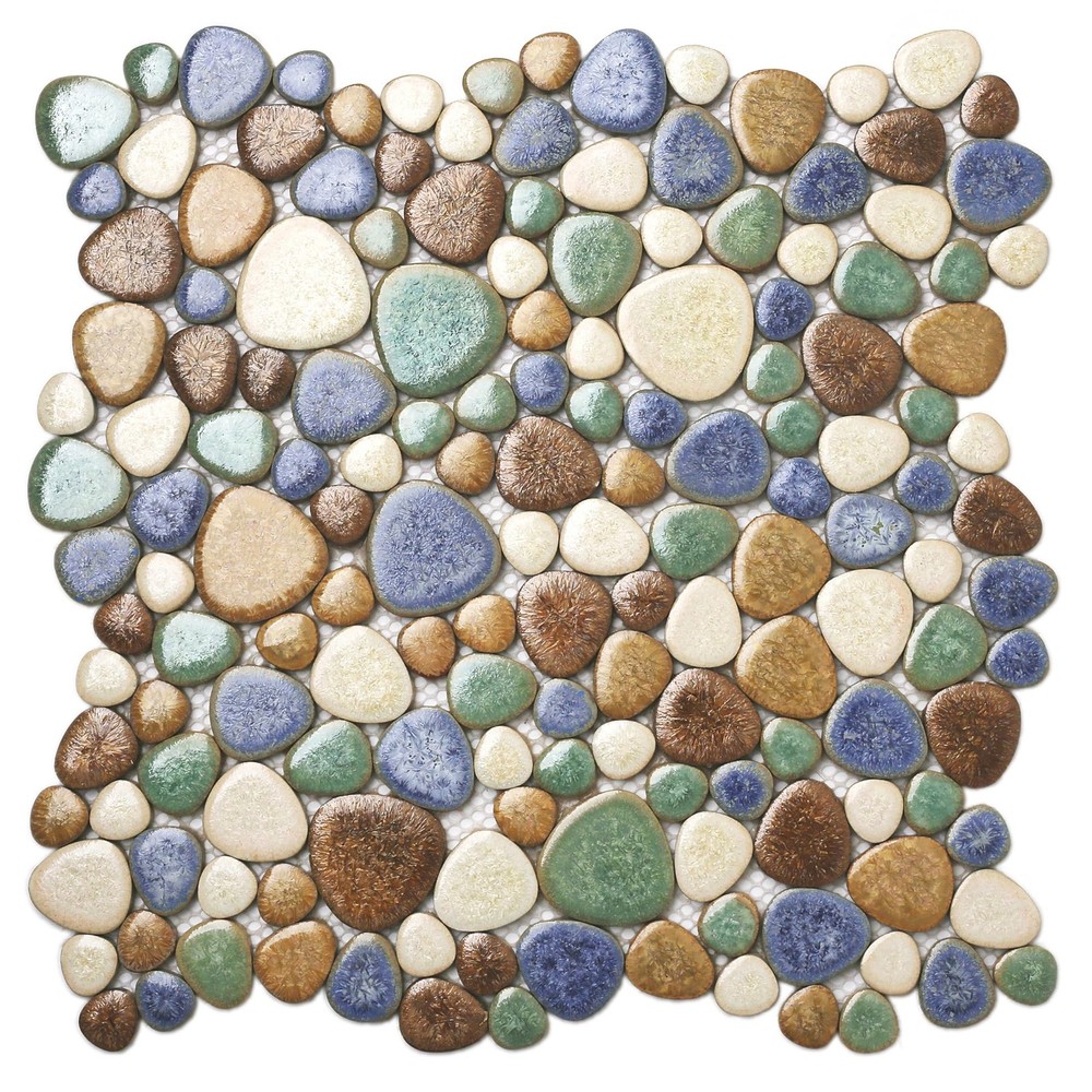 Matte Pebble Mosaic Tiles for Shower Floor Bathroom Wall Backsplash
