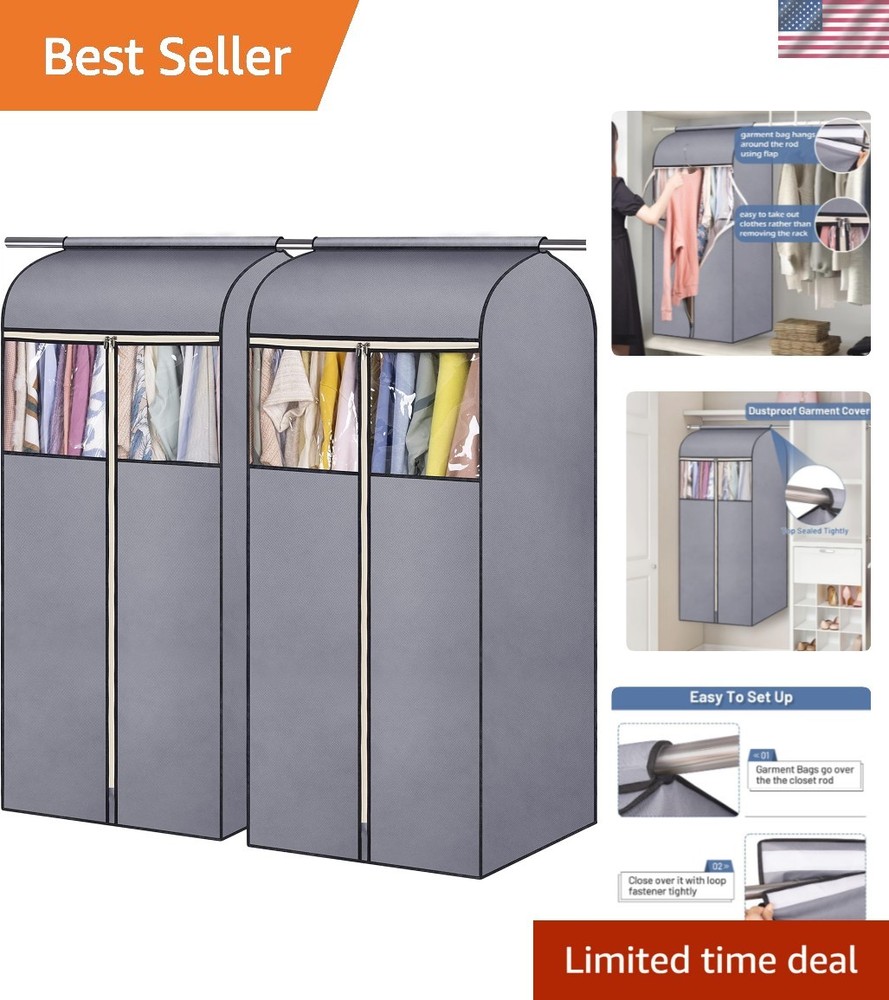 54'' Hanging Garment Bags - 2 Packs for Stylish Closet Organization & Protection