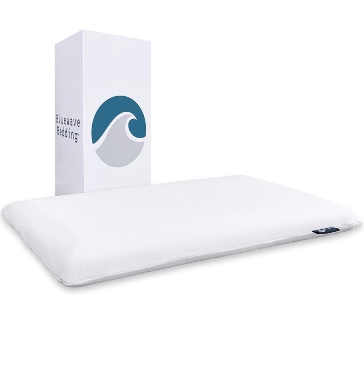 Bluewave Bedding Hyper Slim Gel Memory Foam Pillow for Stomach and Back Sleepers