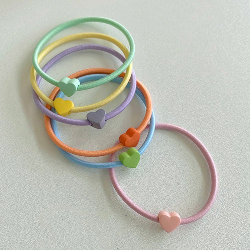 Accessories Elastic Band Heart Hair Tie Hair Rope Ponytail Holders Candy Color