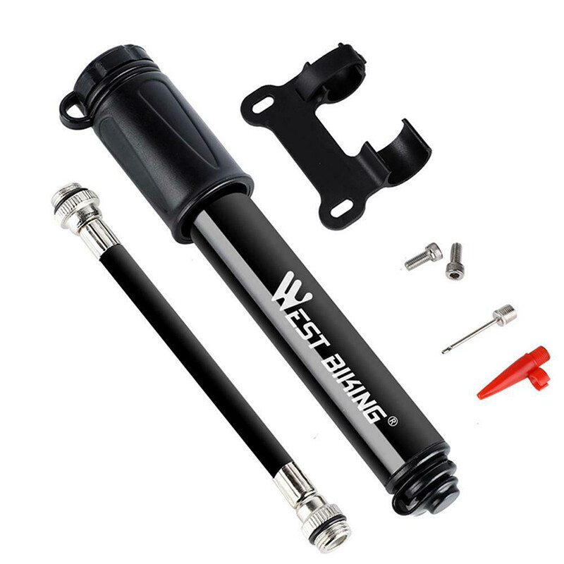 WEST BIKING 100PSI Mini Bike Pump Portable Tire Inflator with Hose  