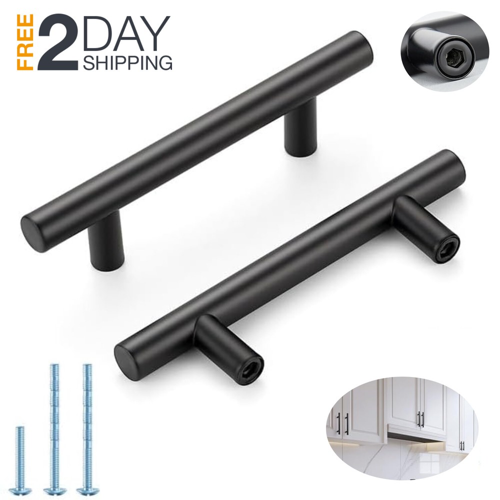 30 Manijas De Gabinetes Negras 3'' Orificios Tiradores Para Cocina Cajones Set