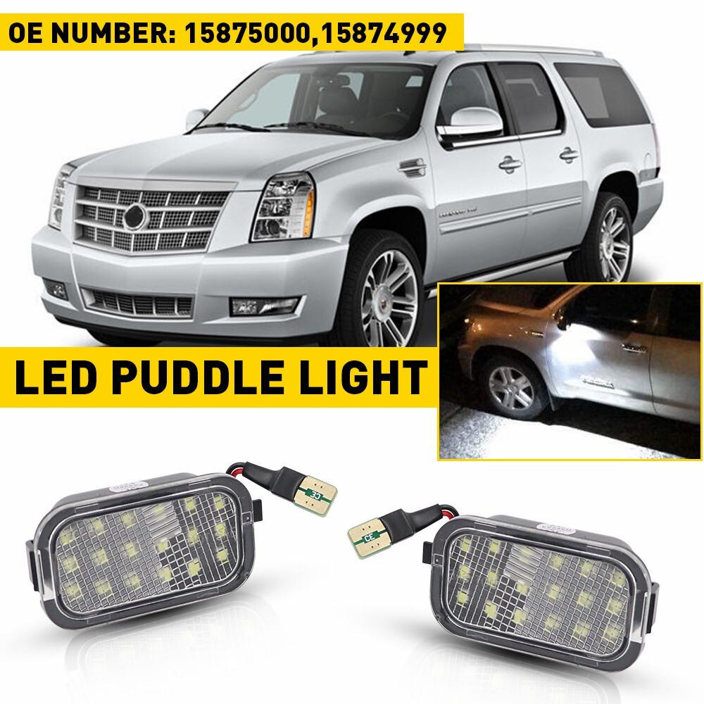 LED Side Mirror Puddle Lights For 03-06 Escalade Silverado Suburban Tahoe Sierra