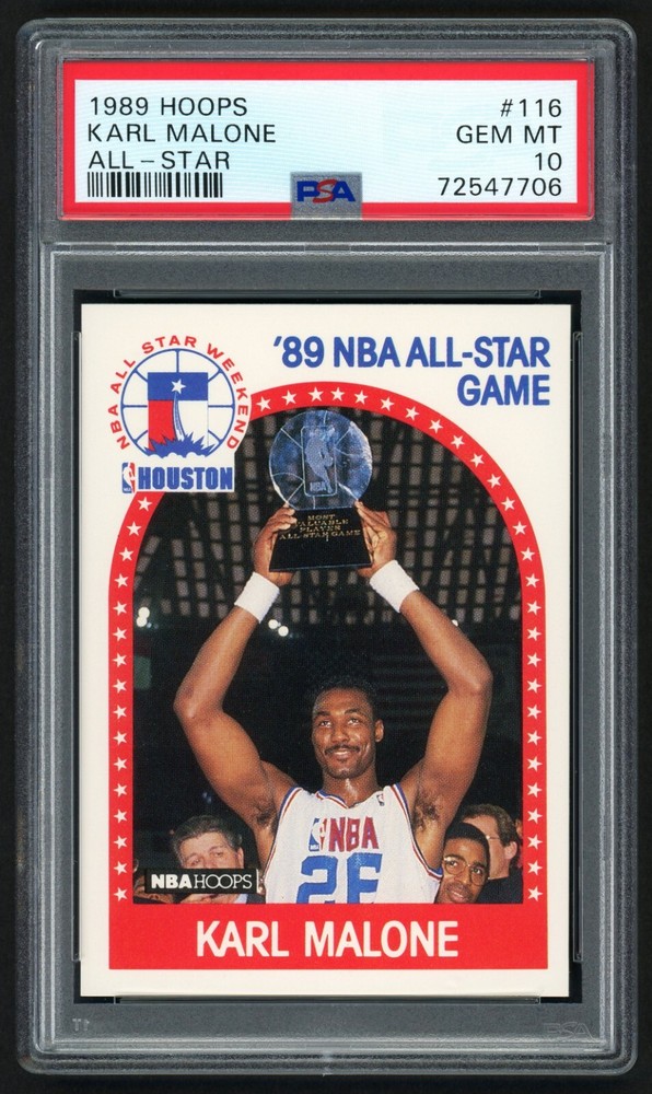 1989 Hoops Karl Malone #116 Utah Jazz All-Star HOF Mailman PSA 10 Gem Mint Card