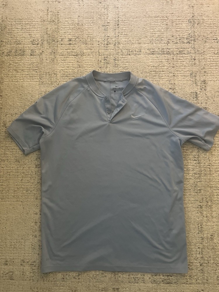 Nike Polo Shirt Mens 2XL Blue Dri Fit Victory Blade Collar Golf Tennis