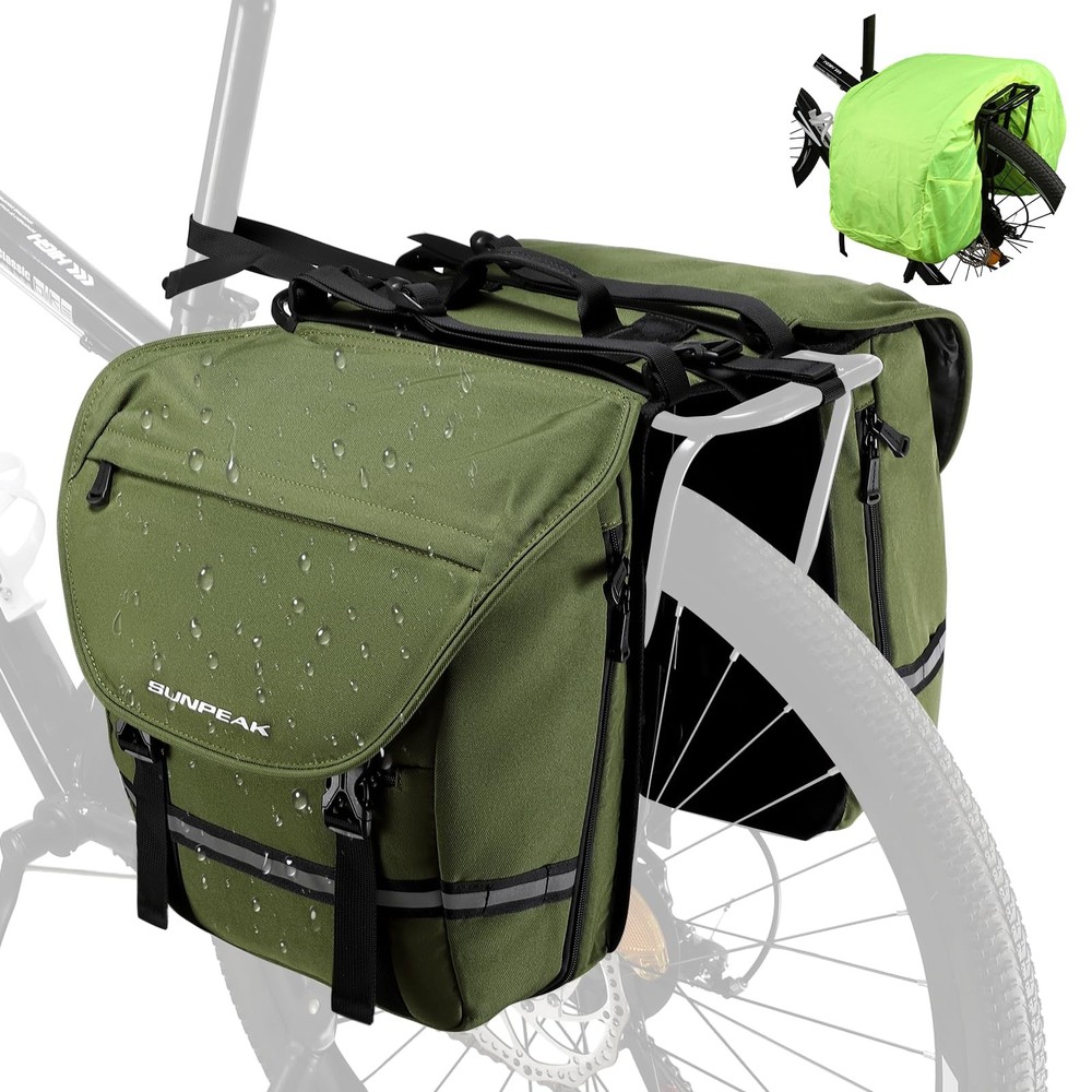 Waterproof 36L Bicycle Pannier Bag for Rear Rack Mounting