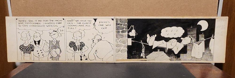 FELIX THE CAT Daily Comic Strip Original Art 6-4-1938 OTTO MESSMER High Wire Nap