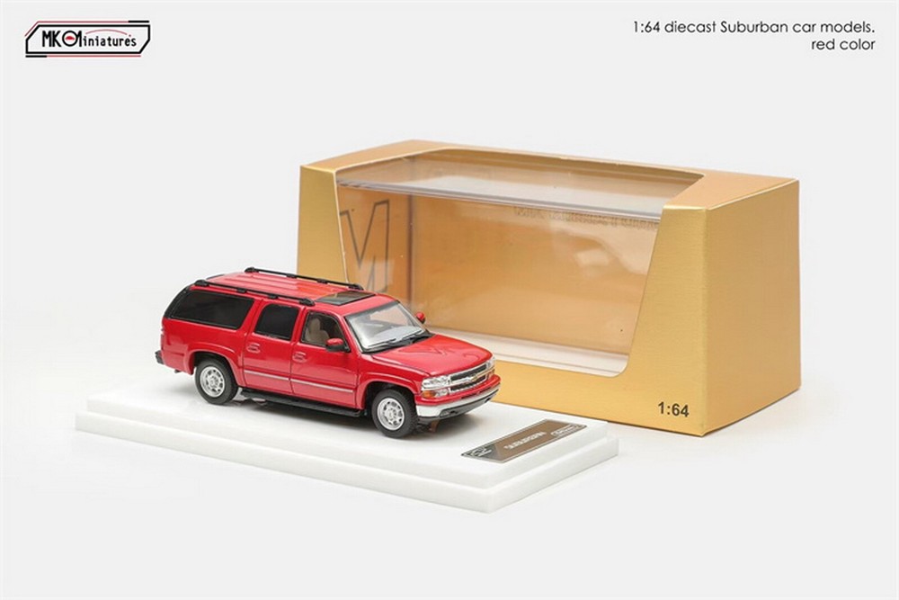 MK 1/64 Scale Chevrolet Suburban Red Diecast Car Model Toy Collection Gift