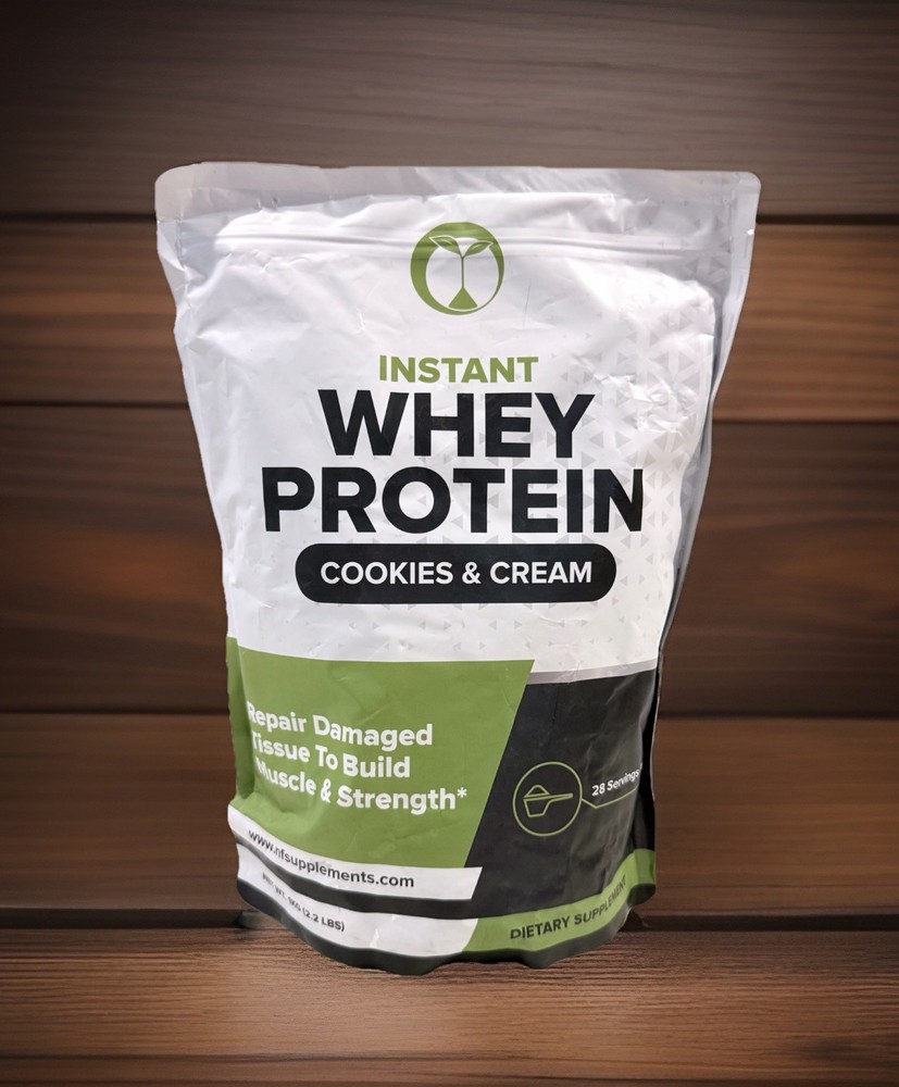 Instant Whey Protein Powder Mix Cookies Cream 2.2 Lbs 28 Servings. Exp 2/23/2026