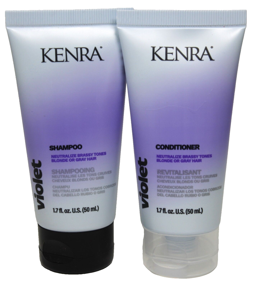Kenra Violet Shampoo & Conditioner Neutralize Brassy Tones 1.7oz Travel Size New