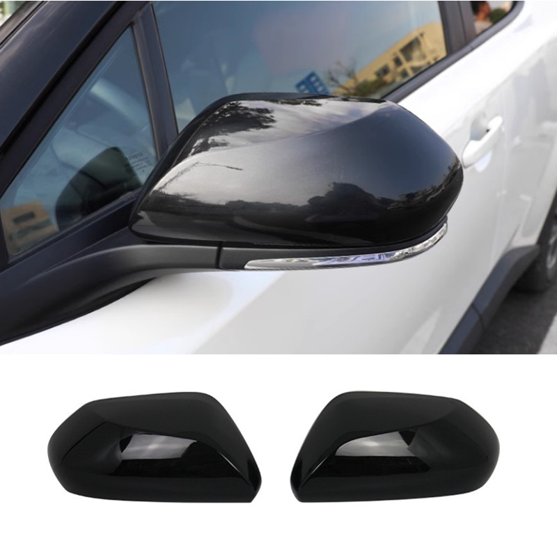 Bright Black Rearview Mirror Cover Trim 2pc For Toyota Camry 2018-2024