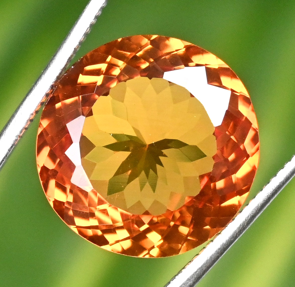 19.10Ct Natural Imperial Topaz Round Certified Untreated Flawless Loose Gemstone
