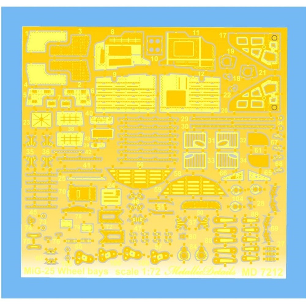 Metallic Details MD7212 Photoetch Scale model kit 1:72 MiG-25. Wheel bays