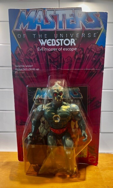 Vintage 1983 MOTU Webstor Action Figure MOC 12 Back Unpunched Card