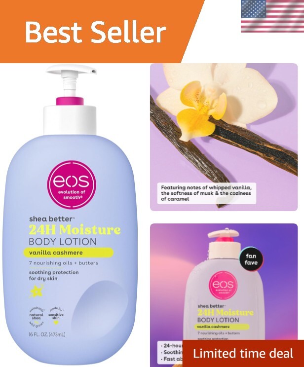 EOS Shea Better Hydrating Body Lotion for Dry Skin in Vanilla Cashmere 16 fl oz