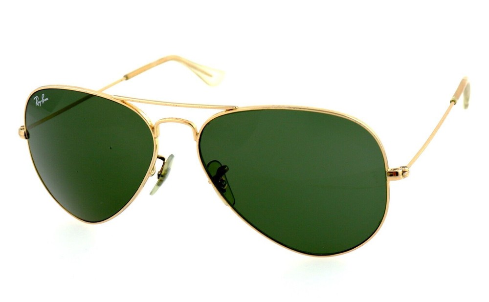 Ray-Ban RB3025 Aviator Sunglasses for Men Black Frame Green Lens