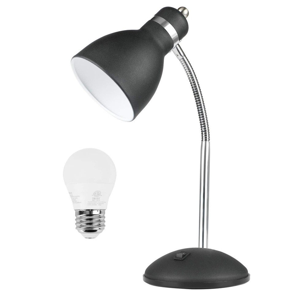 Desk Lamp with Flexible Gooseneck, Metal Table Lamp with 4W LED Bulb, Adjusta...