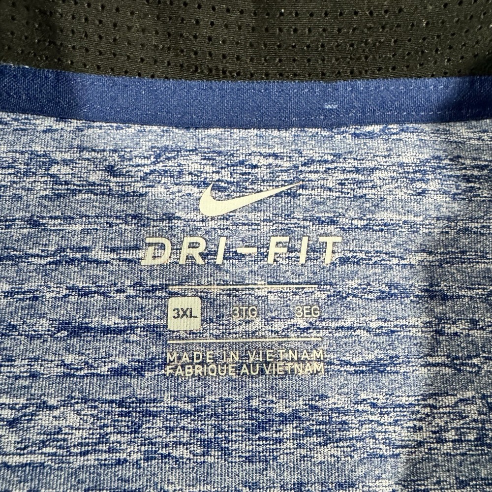 Nike Polo Shirt Mens Size 3XL Blue Stripe Dri Fit Standard Fit Performance