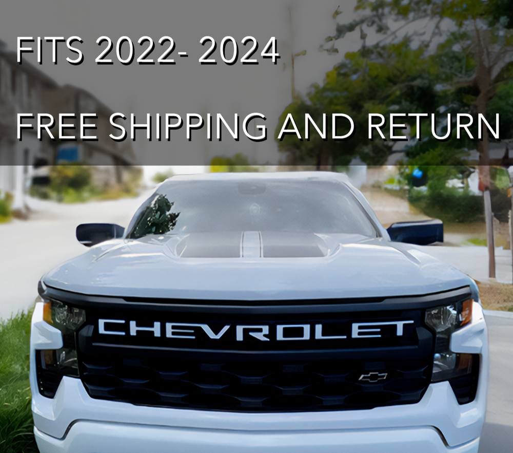 VINYL: Overlay Grill Letters 2022 2023 2024 Silverado Matte White