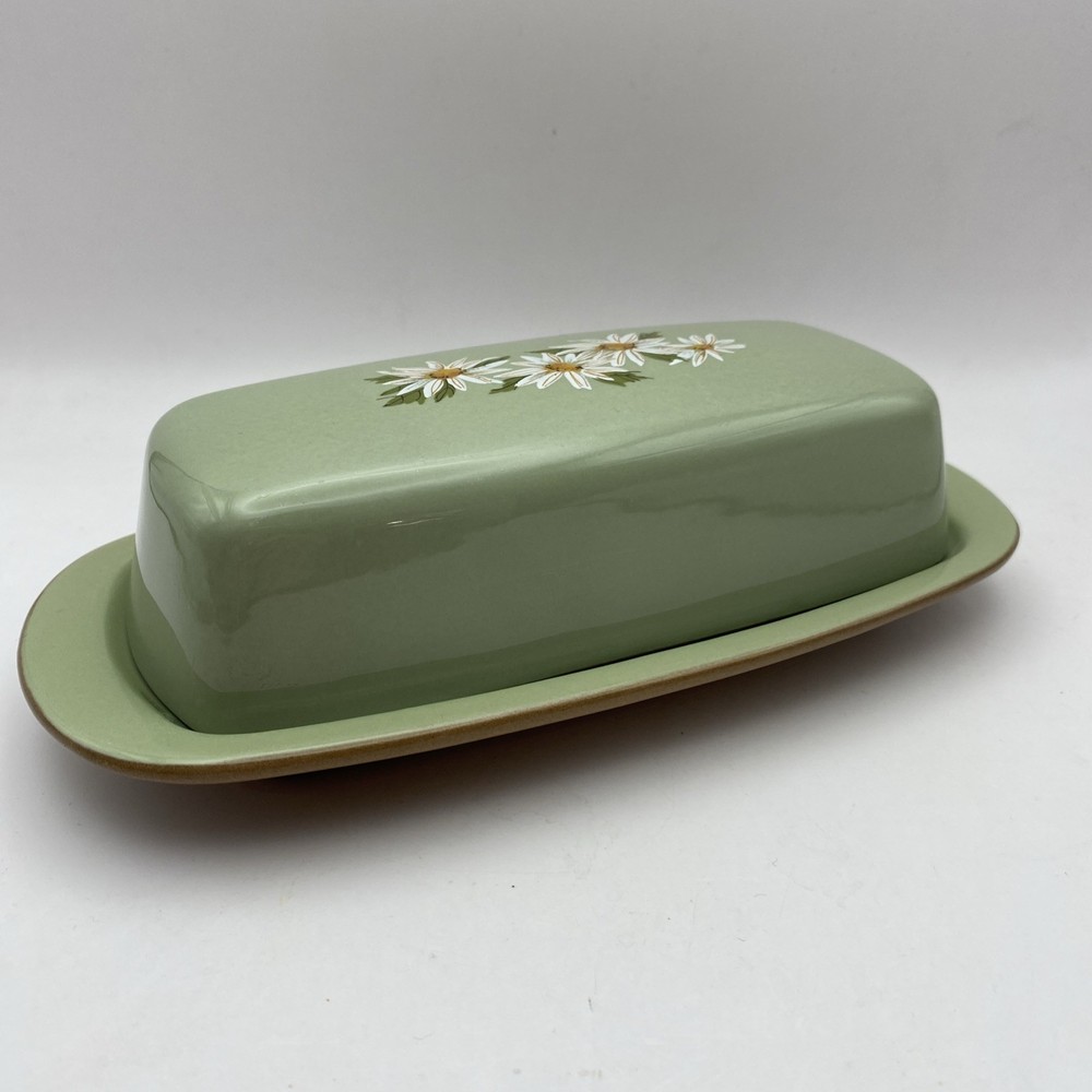 Vintage Taylor Smith & Taylor Lazy Daisy Butter Dish Ceramic Ironware MCM