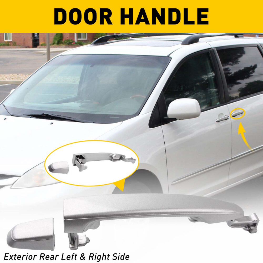 For Toyota Sienna Rear 2004-2010 Left or Right Sliding Door Silver Door Handle